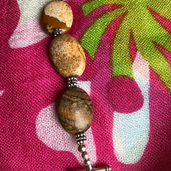 Sterling silver & semi-precious stone bracelet - Picture 2 of 3